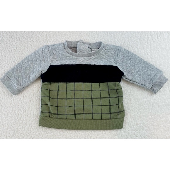PL:BABY • Grey/Green/Black Quilted Sweatshirt and Joggers Matching Set - Picture 3 of 16